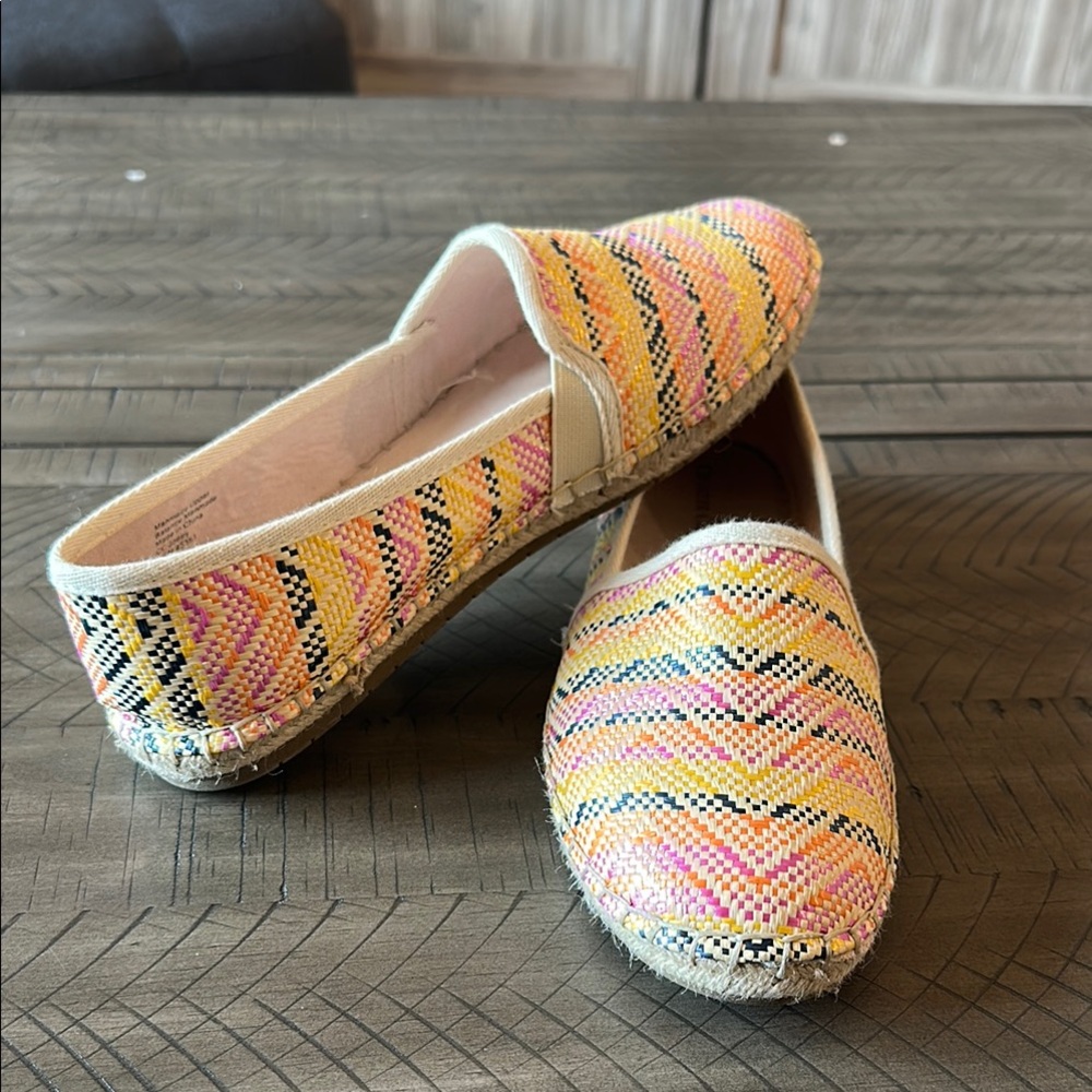 Charter Club Pink and Yellow Espadrilles Flats Colorful
